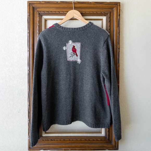 Croft & Barrow Size Large Winter Sweater Cardinal Zip Front Silk Blend - Picture 7 of 9